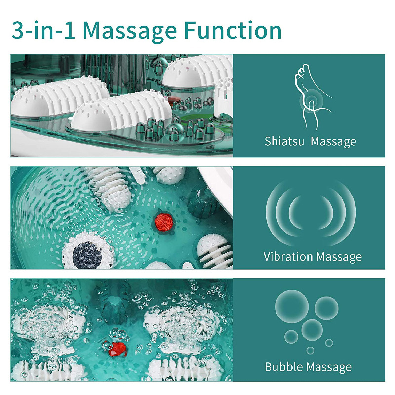 MM-20A-3 Pedes Spa Bath Massager cum Calore et Quattuor Large Massageti Rollers