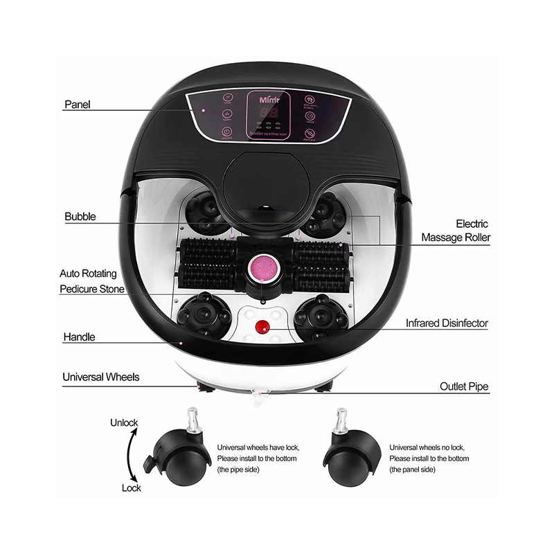 MM-18C Automatic Pedes Spa Bath Massager Cum 8pcs Massage Rollers et Pumice