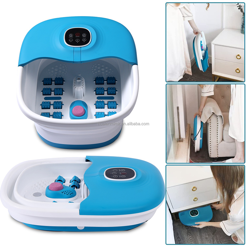 MZD-02F Collapsible Foot Spa Machine with 16pcs Massage Rollers and Medicine Box