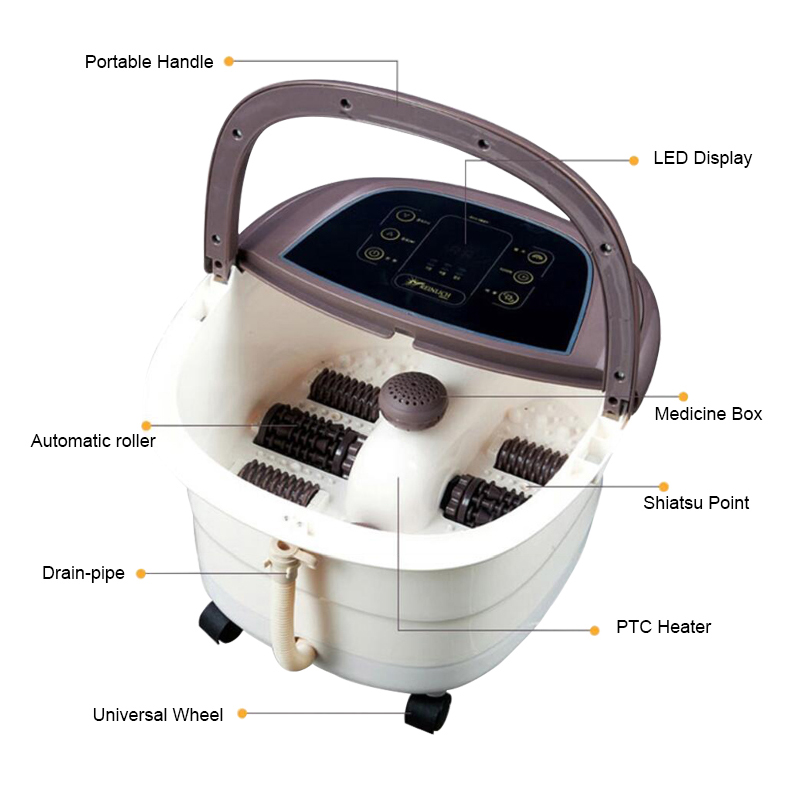 JD-618 Automatic Foot Spa Bath Massager Machine with Rotary Massage Rollers